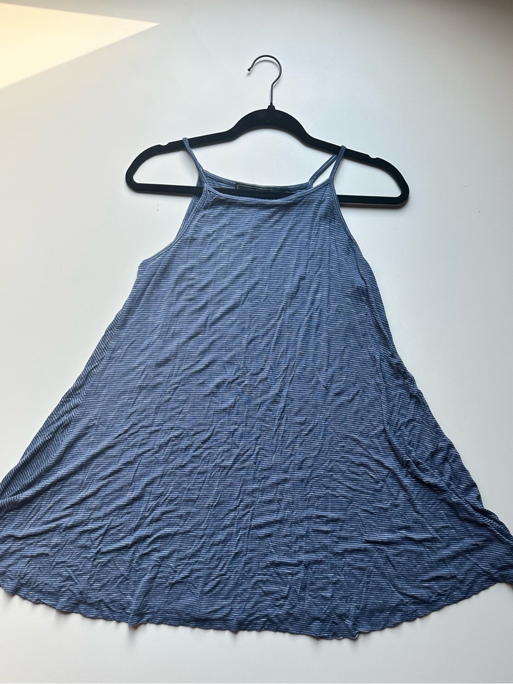 Vibe Blue Striped Midi Swing Dress